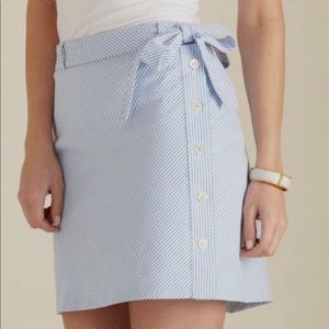Vineyard Vines Blue Seersucker Button Skirt SZ 10